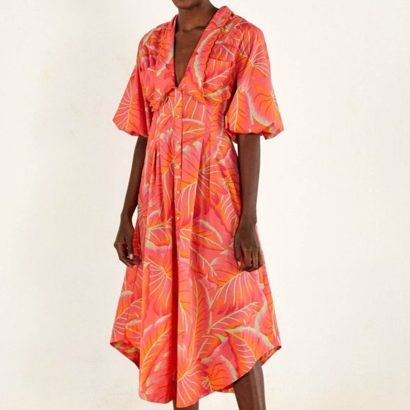 FARM Rio Dresses & Skirts - FARM RIO Brazilian Tropical Bright Forest Midi Dress